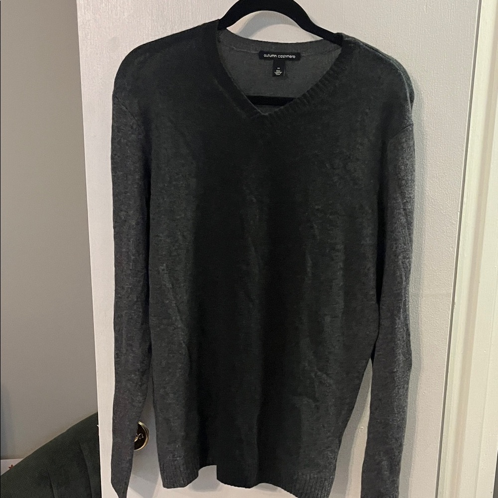Men's V-Neck Sweater - Charcoal Gray